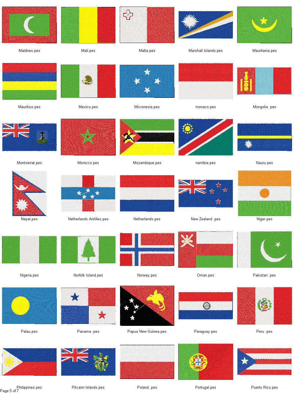 Linaria Dalmatica Designs :: FLAGS OF THE WORLD COLLECTION - 4x4